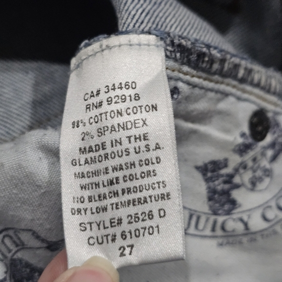 🆑️ Juicy Couture Jeans | Blue Wash Mid Rise Boot Cut Cotton Sz 27 - Picture 7 of 13